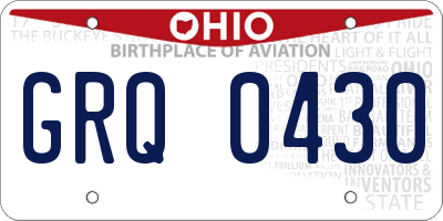 OH license plate GRQ0430