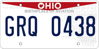 OH license plate GRQ0438