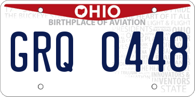 OH license plate GRQ0448