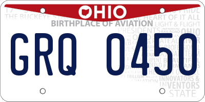 OH license plate GRQ0450