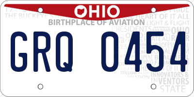 OH license plate GRQ0454