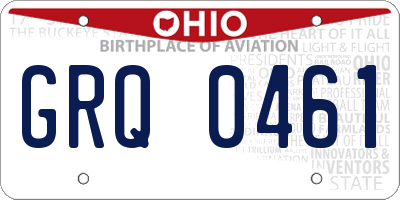 OH license plate GRQ0461