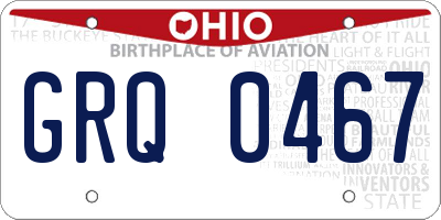 OH license plate GRQ0467