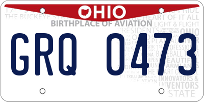 OH license plate GRQ0473