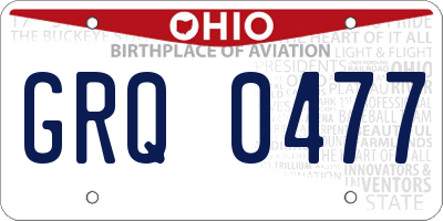 OH license plate GRQ0477