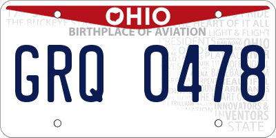 OH license plate GRQ0478