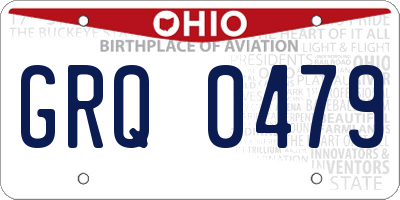 OH license plate GRQ0479