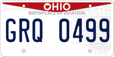 OH license plate GRQ0499