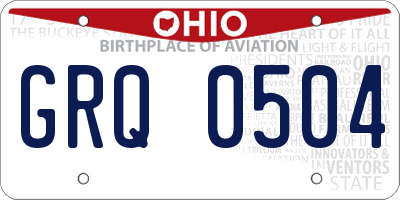 OH license plate GRQ0504