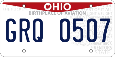 OH license plate GRQ0507