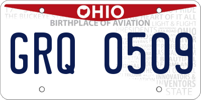 OH license plate GRQ0509