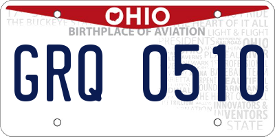 OH license plate GRQ0510