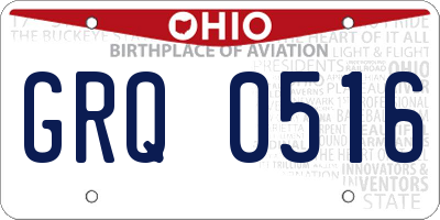 OH license plate GRQ0516