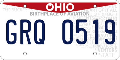 OH license plate GRQ0519