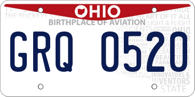 OH license plate GRQ0520