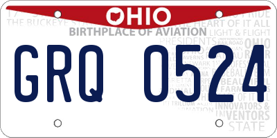 OH license plate GRQ0524