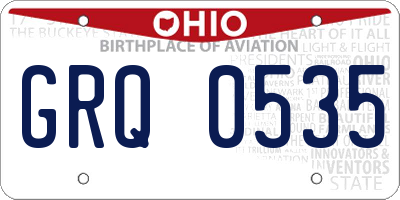 OH license plate GRQ0535