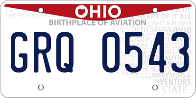 OH license plate GRQ0543