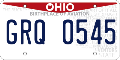 OH license plate GRQ0545