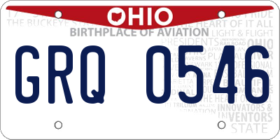 OH license plate GRQ0546