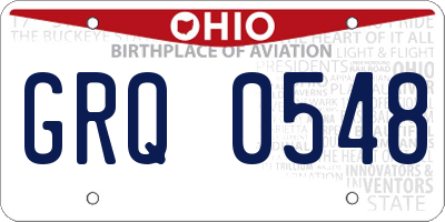 OH license plate GRQ0548