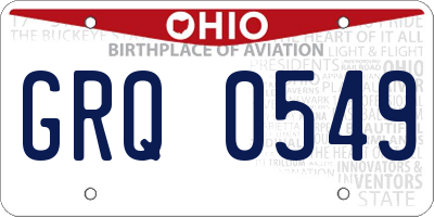 OH license plate GRQ0549