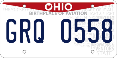 OH license plate GRQ0558