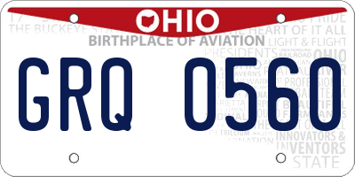 OH license plate GRQ0560
