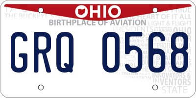OH license plate GRQ0568