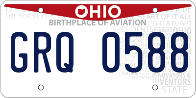 OH license plate GRQ0588