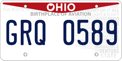 OH license plate GRQ0589