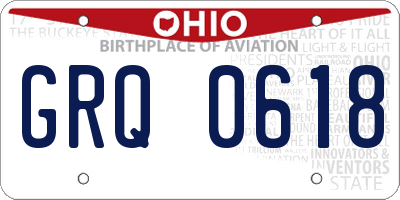 OH license plate GRQ0618