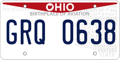 OH license plate GRQ0638