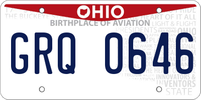OH license plate GRQ0646
