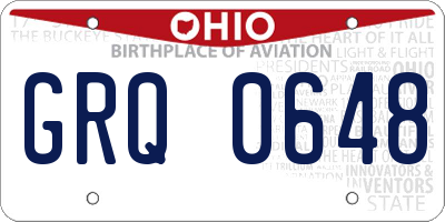 OH license plate GRQ0648