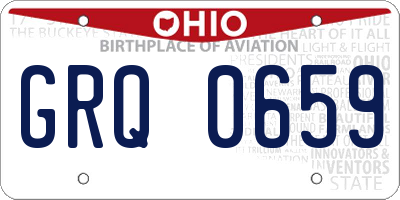 OH license plate GRQ0659