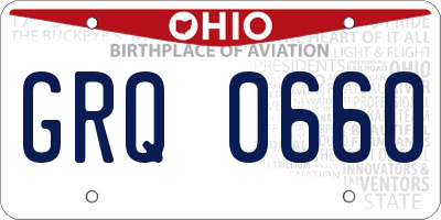 OH license plate GRQ0660
