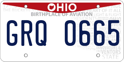 OH license plate GRQ0665