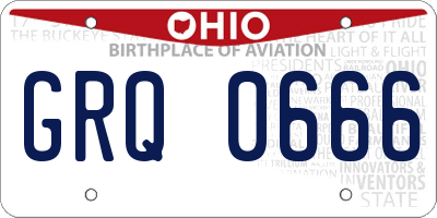 OH license plate GRQ0666