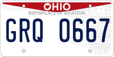 OH license plate GRQ0667