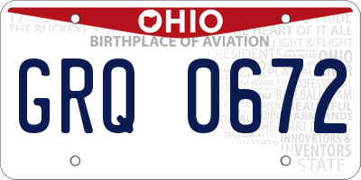OH license plate GRQ0672