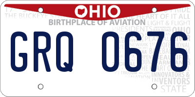 OH license plate GRQ0676