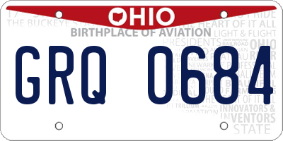 OH license plate GRQ0684