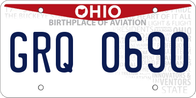 OH license plate GRQ0690