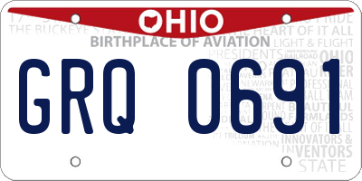 OH license plate GRQ0691