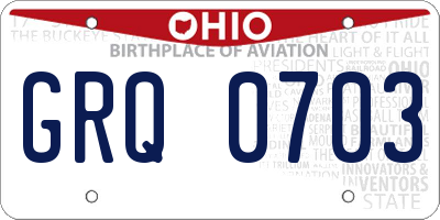 OH license plate GRQ0703