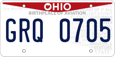 OH license plate GRQ0705