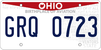 OH license plate GRQ0723