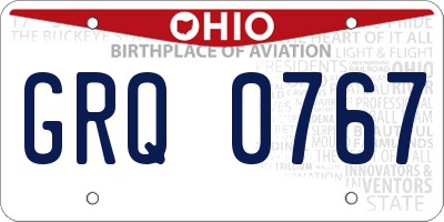OH license plate GRQ0767