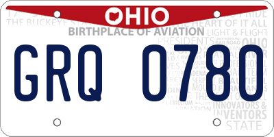 OH license plate GRQ0780